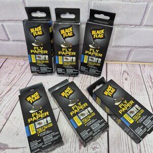Black Flag Fly Paper, Insect Trap, Catches All Flying Insects 4 Traps ~ Lot Of 6